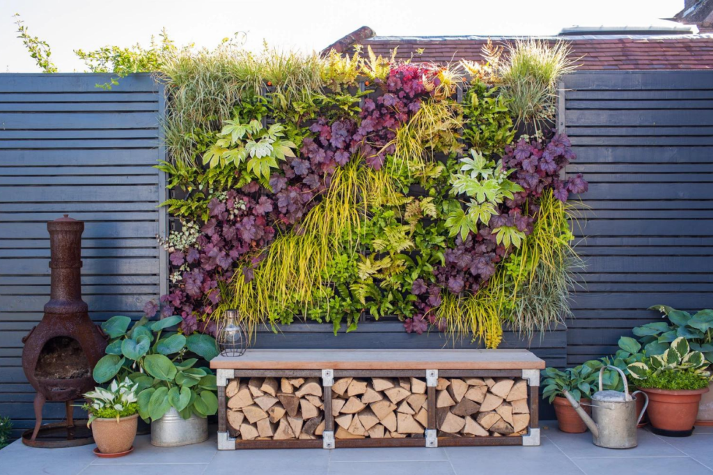 a living wall in a garden