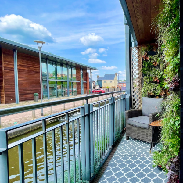 a balcony living wall in hot summer weather